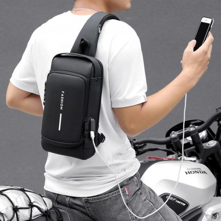 Anti-theft USB Crossbody Bag (Black Shape?