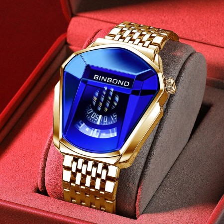 BINBOND Top Brand Luxury Military Fashion Sport Watch Men’s Wrist Watch (Golden)